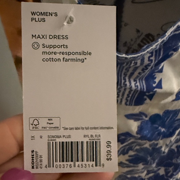 Blue Floral Maxi Dress - Picture 4 of 5